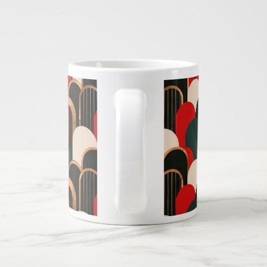 Abstract Groen Sinaasappel Wit Grote Koffiekop (Achterkant)