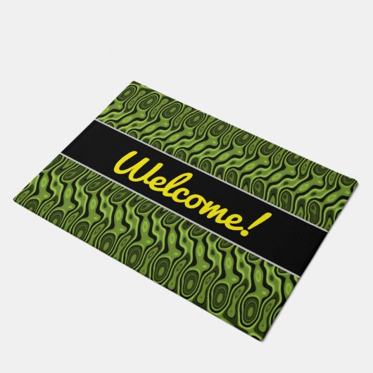 Abstract groen slipachtig splotch patroon deurmat (Schuin)