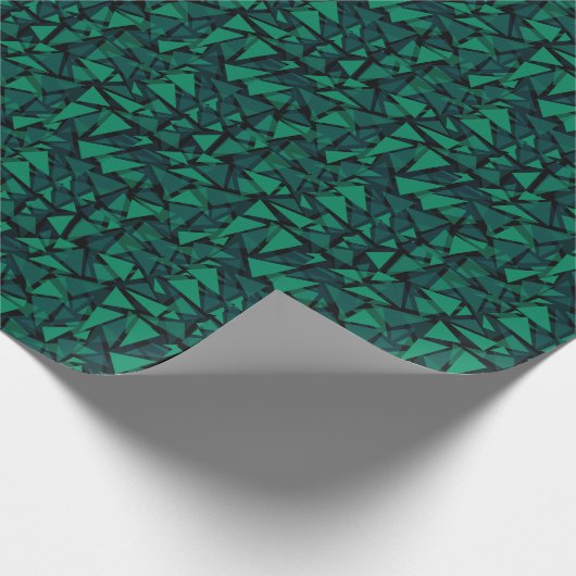 Abstract groen smaragdpatroon cadeaupapier (Hoek)