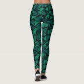 Abstract groen smaragdpatroon leggings (Achterkant)