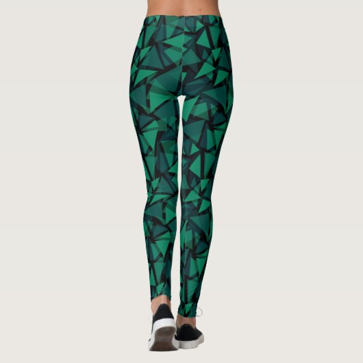 Abstract groen smaragdpatroon leggings (Achterkant)