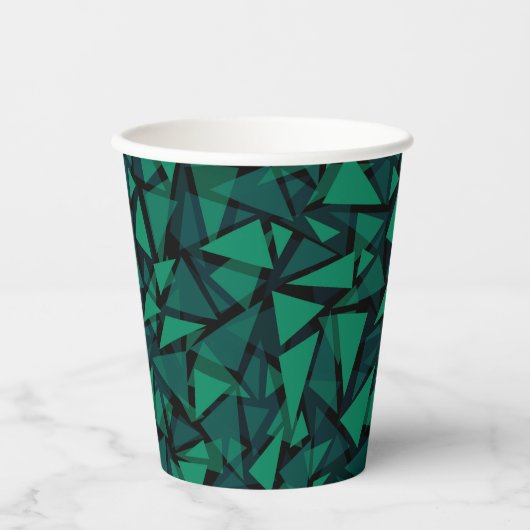 Abstract groen smaragdpatroon papieren bekers (Voorkant)