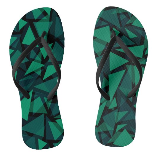 Abstract groen smaragdpatroon teenslippers (Voetbed)