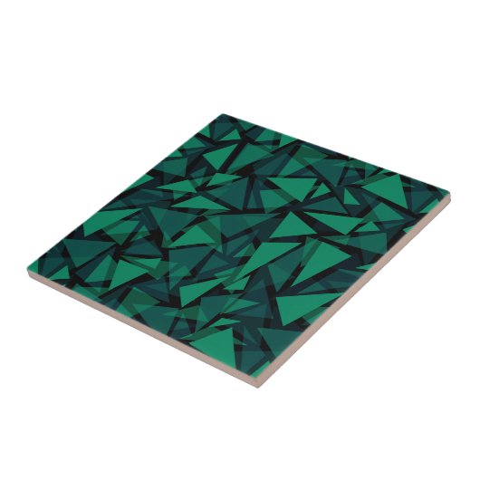 Abstract groen smaragdpatroon tegeltje (Zijkant)