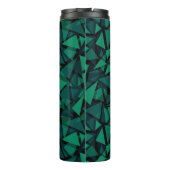 Abstract groen smaragdpatroon thermosbeker (Achterkant)