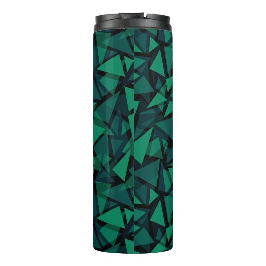 Abstract groen smaragdpatroon thermosbeker (Achterkant)