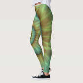 abstract, groen spiraalvormig ontwerp leggings (Links)