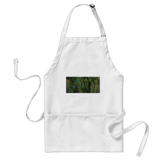 Abstract Groen Standaard Schort (Voorkant)