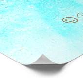 Abstract Groen Trendy Biologisch Turquoise Goud Poster (Hoek)