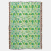 Abstract groen Tulip Boteh Floral Pattern Deken (Voorkant Verticaal)