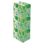 Abstract groen Tulip Boteh Floral Pattern Wijn Cadeautas (Voorkant Gekanteld)