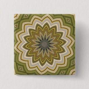 Abstract groen vierkante button 5,1 cm