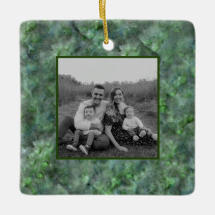 Abstract groen vizierkleurig granietpatroon met kw keramisch ornament