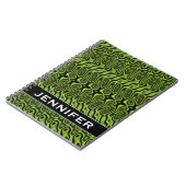 Abstract Groen Vloeibaar Splotch Patroon + Naam Notitieboek (Linkerzijde)