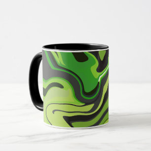 Abstract groen vloeiend patroon mok