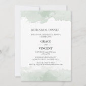 Abstract groen waterverf repetitie diner kaart (Voorkant)