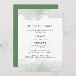 Abstract groen waterverf repetitie diner kaart