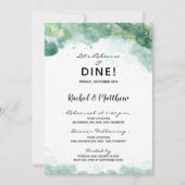 Abstract Groen Waterverf repetitie diner Kaart (Voorkant)