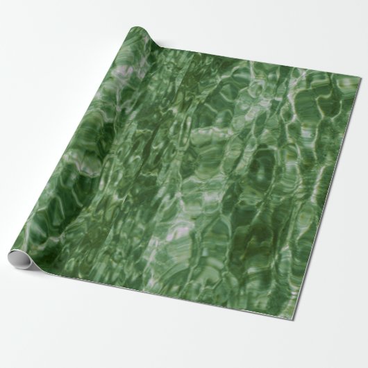 Abstract groen wattvenrestanten cadeaupapier (Uitgerold)