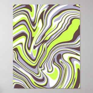 Abstract groen wervelpatroon poster