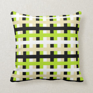 Abstract, groen, wit, beige en zwart kussen