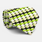 Abstract, groen, wit, beige en zwart stropdas (Opgerold)