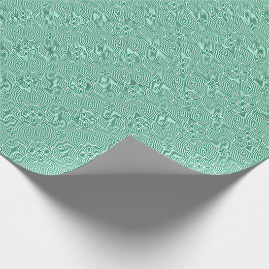 abstract groen-wit patroon cadeaupapier (Hoek)