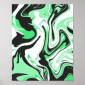 Abstract groen, zwart en wit wervelend ontwerp poster (Voorkant)