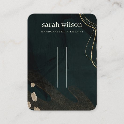 Abstract groen zwart Gold 3-haarband beeldscherm m Visitekaartje (Voorkant)