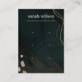 Abstract Groen Zwart Gold 3-Stud oorscherm Visitekaartje (Voorkant)