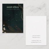 Abstract Groen Zwart Gold 3-Stud oorscherm Visitekaartje (Voorkant / Achterkant)