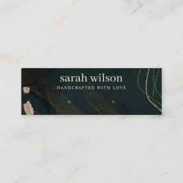 Abstract Groen Zwart Gold Band Ketting beeldscherm Mini Visitekaartje