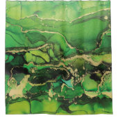 Abstract Groen Zwart Gold Showgordijn Douchegordijn (Voorkant)