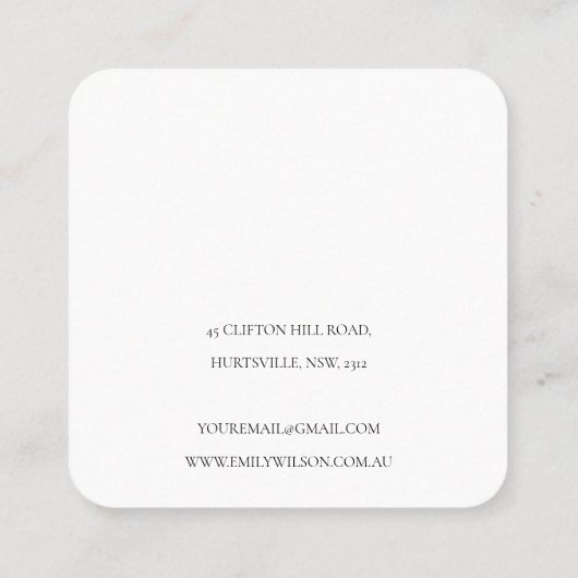 Abstract Groen Zwart Gold Stud Oorlogsscherm Vierkante Visitekaartje (Achterkant)