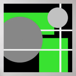 Abstract Groen Zwart wit AP0001 Poster