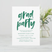 Abstract groene afstudeerfeest kaart (Staand voorkant)