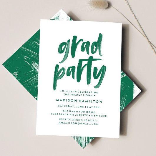 Abstract groene afstudeerfeest kaart