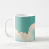 Abstract groene en witte golven stromen koffiemok (Links)