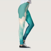 Abstract groene en witte golven stromen leggings (Rechts)