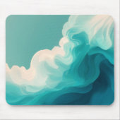 Abstract groene en witte golven stromen muismat (Voorkant)