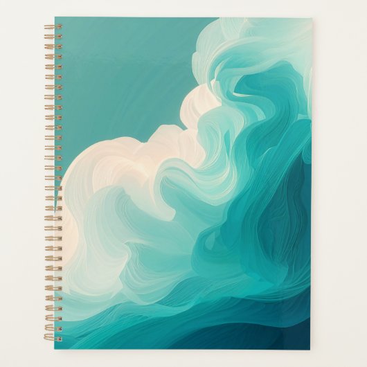 Abstract groene en witte golven stromen planner (Voorkant)
