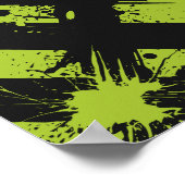 Abstract groene en zwarte verfspatten poster (Hoek)