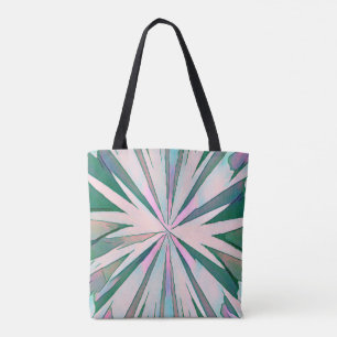 Abstract groene, paarse en blauwe kleuruitbarsting tote bag