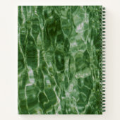 Abstract groene waterfoto, Faux Marble Notitieboek (Achterkant)