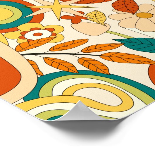 Abstract Groovy Modern Patroon Poster (Hoek)