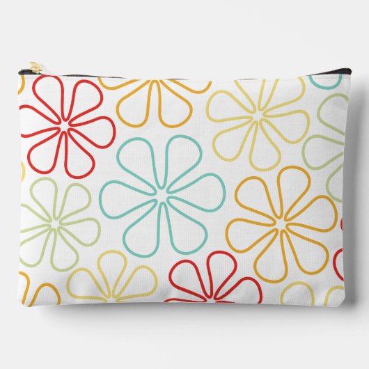 Abstract grote bloemen rood geel orng Limoen Blauw Etui (Voorkant)