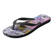 Abstract Gruizig Kleurrijk Schilderij Teenslippers (Schuin)