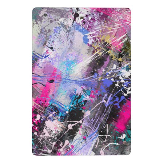 Abstract Gruizige Kleurrijke Verf Mini Klembord (Achterkant)