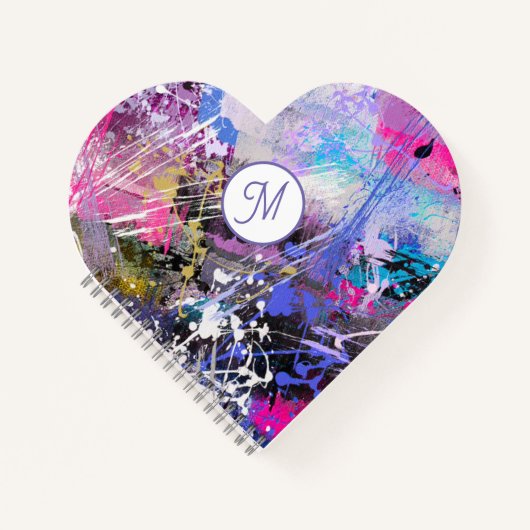 Abstract Gruizige Kleurrijke Verf Notitieboek (Voorkant)