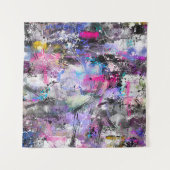 Abstract Gruizige Kleurrijke Verf Wandkleed (Voorkant (horizontaal))